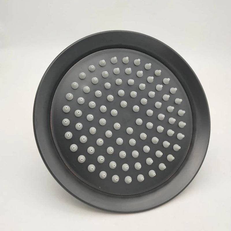 8 Inch Round Ceramic Handle Shower Head Bathroom Solid Brass Copper Rain Shower Head Waterall Hand Shower