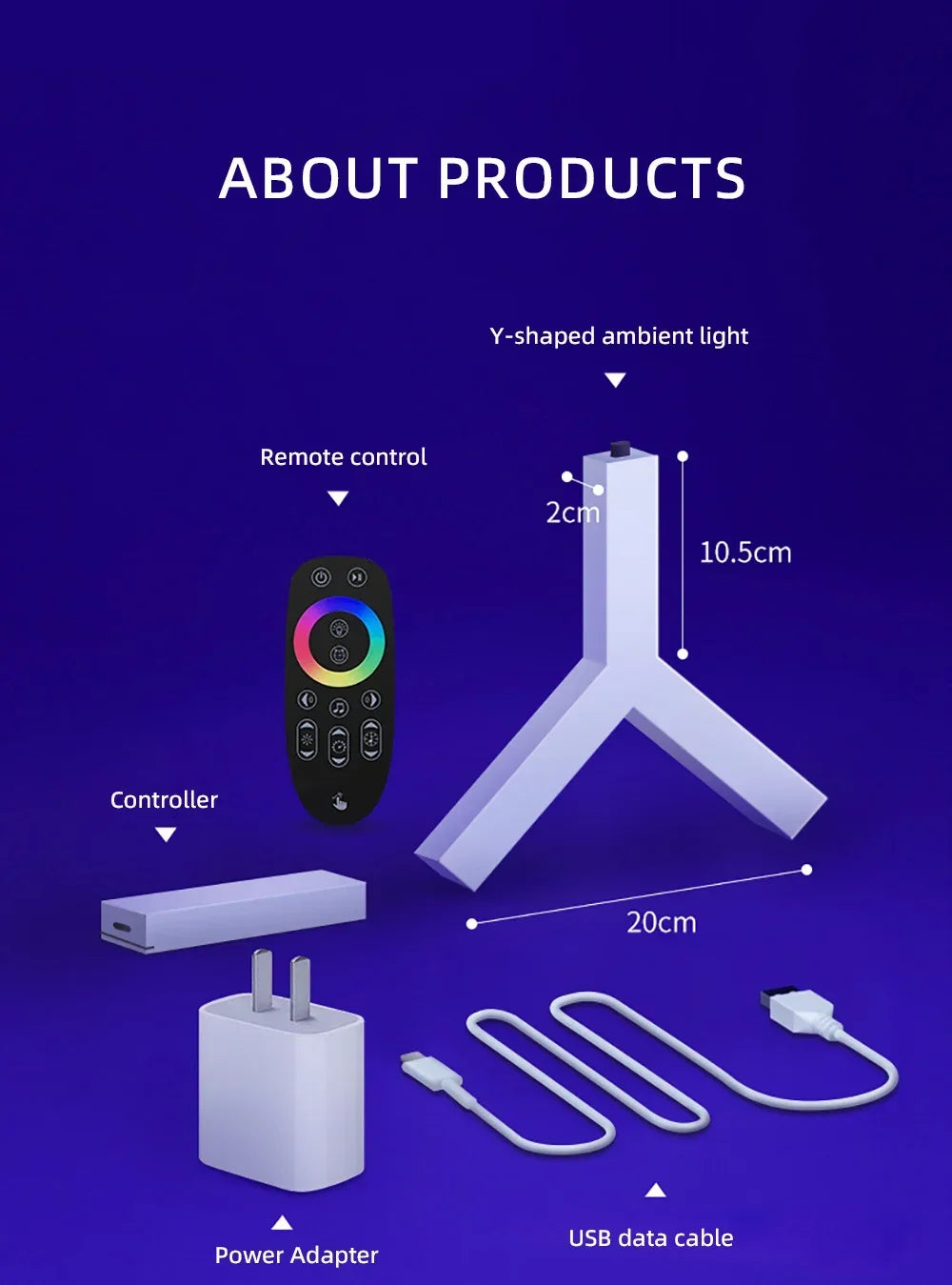 WIFI APP Smart Lamp Tuya Music Rhythm Control Splicing Ambient Quantum Lights LED Night Light for Game Room Bedroom Decoration
