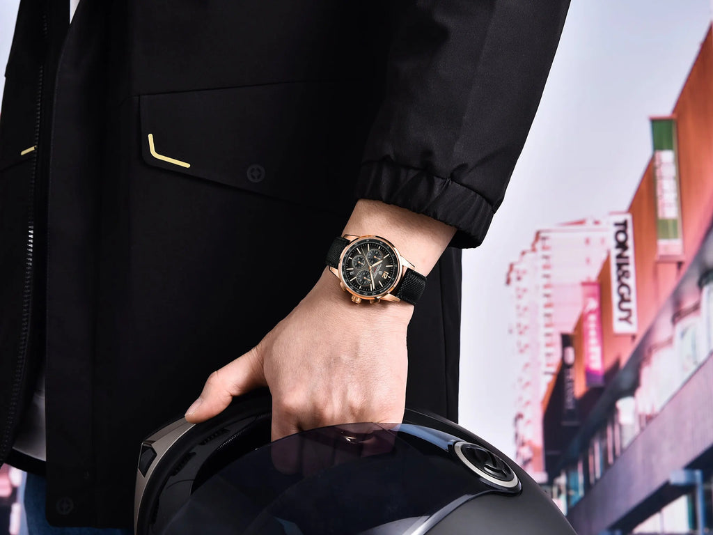 PAGANI DESIGN Men Quartz Watch Modern Light Simple Fashion Pioneer Stainless Steel Tachymeter Waterproof Calendar Luminous Watch