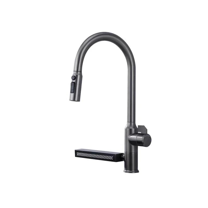 304 Stainless Steel Kitchen Faucet with Waterfall Sink Countertop Installation Hot Cold Mixer 360° Rotation for Kitchen