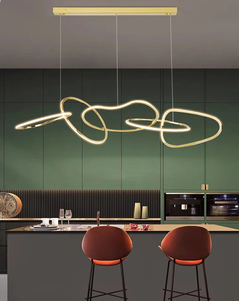 Light luxury LED lustre pendant lights hanging lamps black gold rose gold light for indoor bedroom dining table light fixture