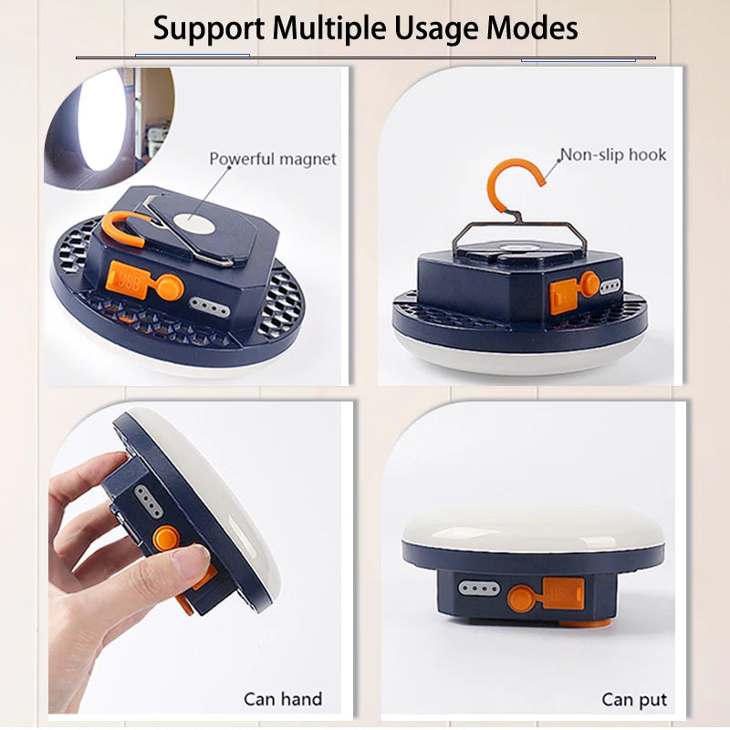 Rechargeable Camping Lights Outdoor Magnetic Suction Tent Lanterns Maintenance Emergency Lights High Light Flashlights 13500mah