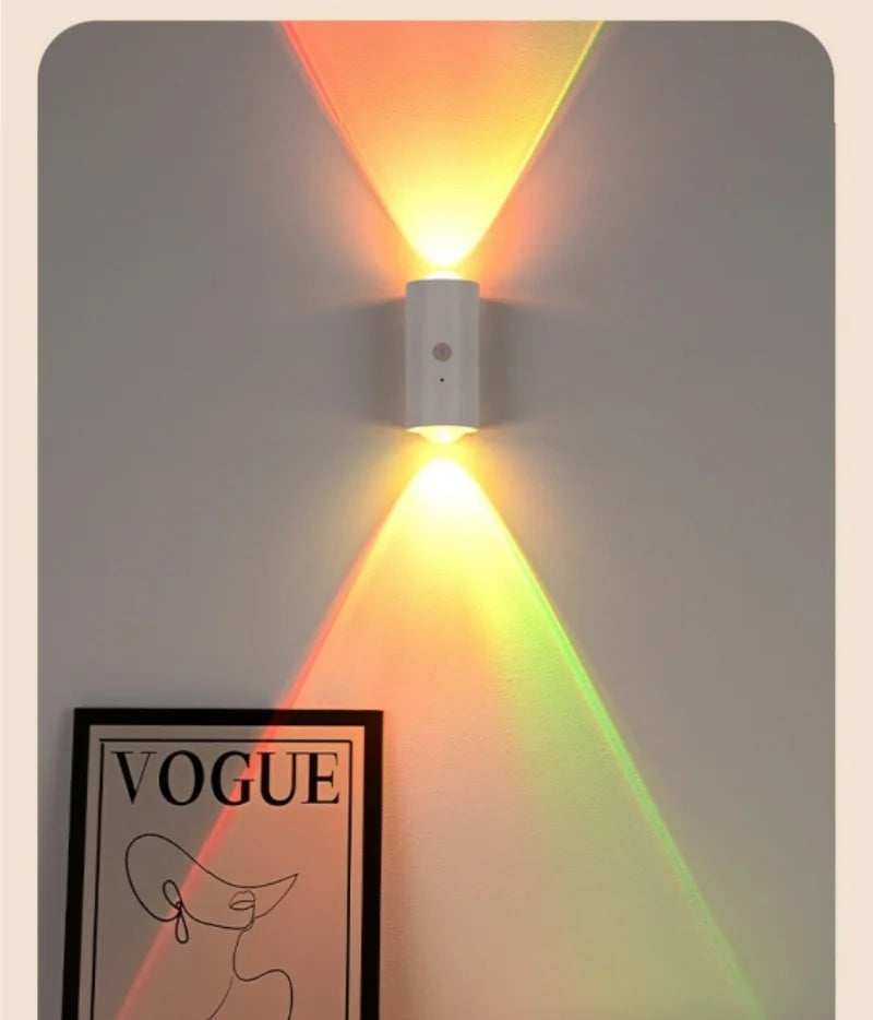 Smart Sensing LED Wall Lamp RGB Ambient Lighting Rechargeable Magnetic Wall Sunset Light Bedroom Corridor Staircase Night Lights