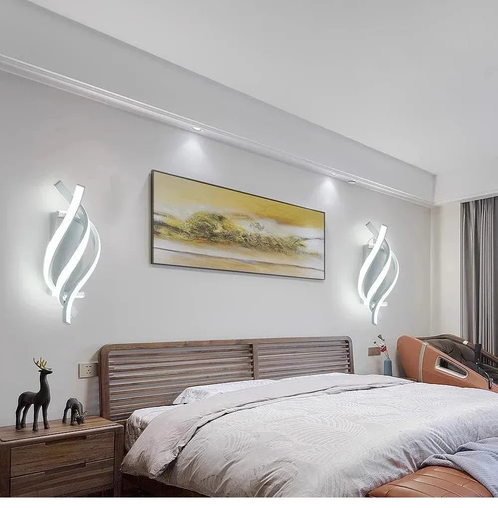 Modern LED Wall Lamp Home Line Decoration Wall Lamp Living Room Background Wall Bedroom Headboard Black White Lighting Lustre
