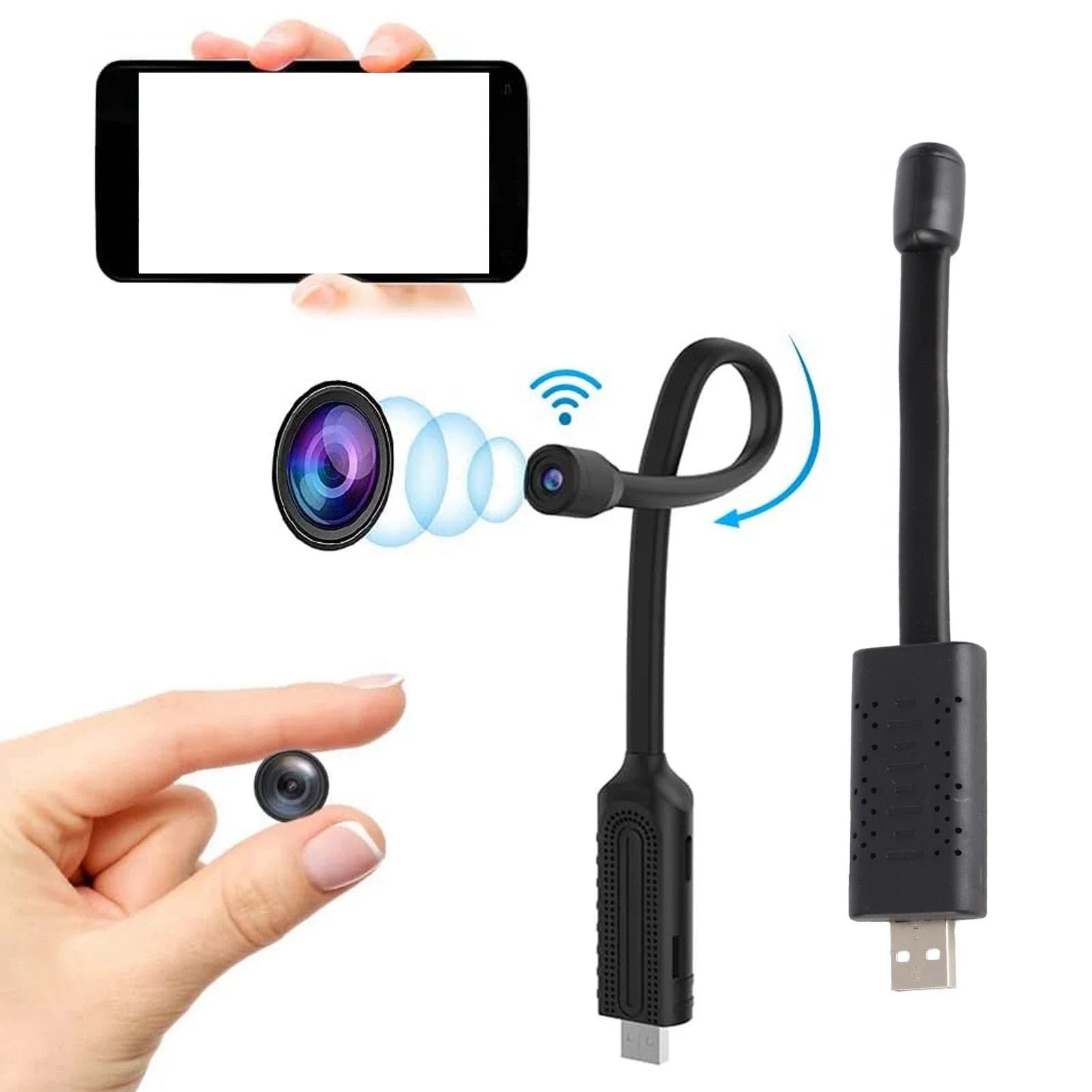 USB WiFi Security Camera 1080P HD Wireless Mini Camera with Motion Detection/Night Vision for Home Car Baby Monitor Indoor