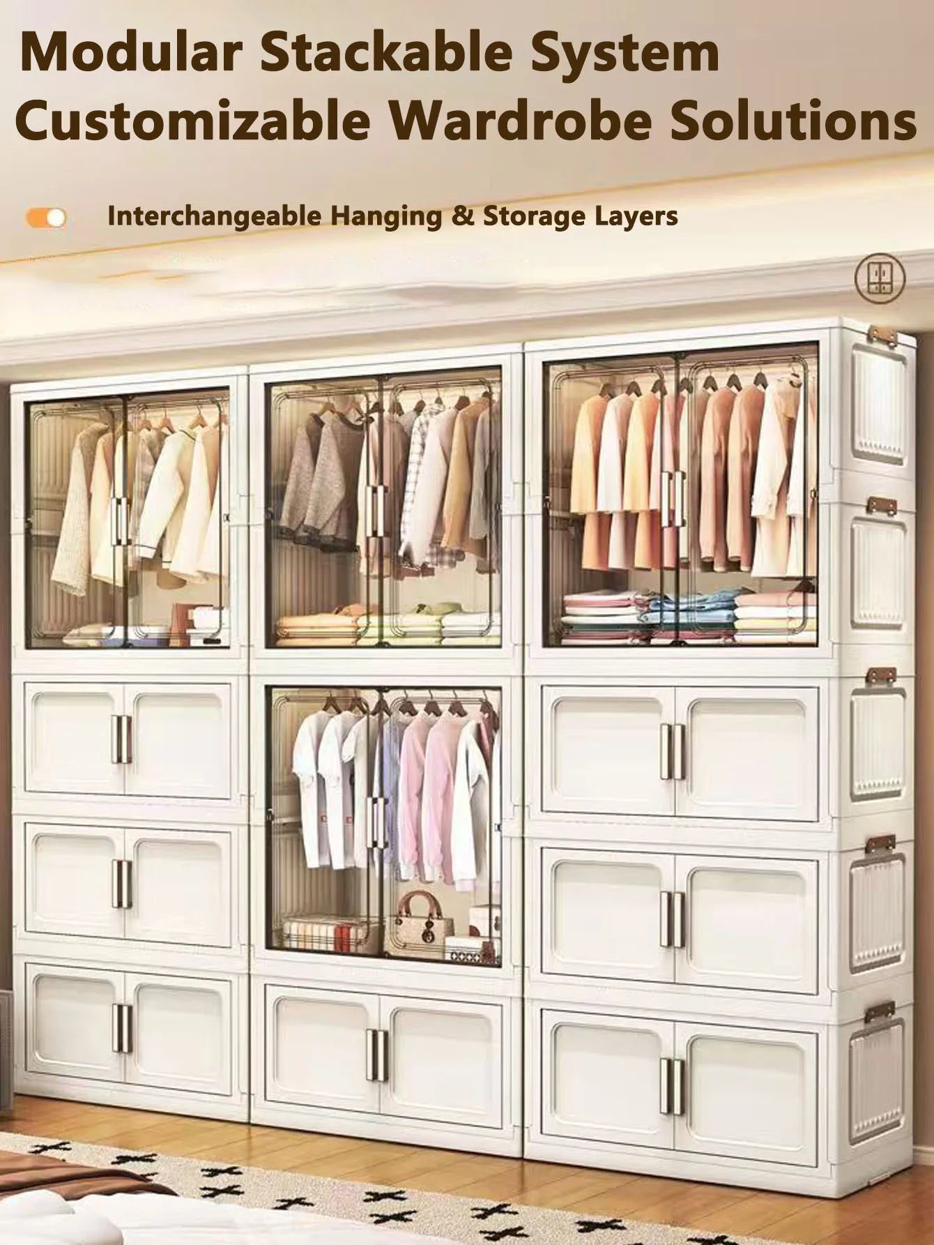 Folding Storage Cabinet Wall Mounted Foldable Locker Compact Organizer for Home Office Space Saving Design