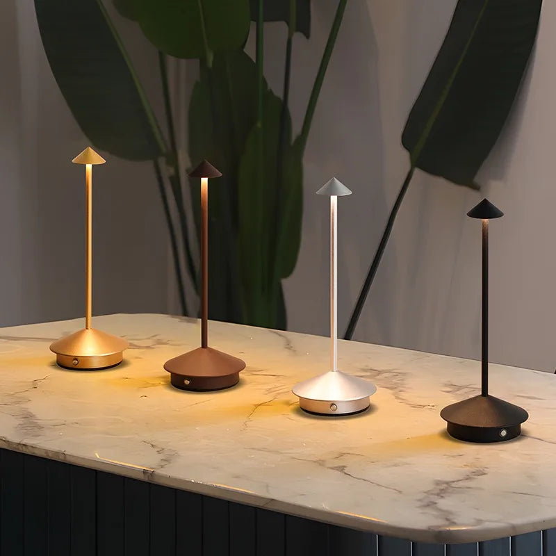 Rechargeable LED Wireless Cordless Table Desk Night Bedside Lamps Touch Sensor Decoracion Lamp for Restaurants Hotel Bedroom Bar