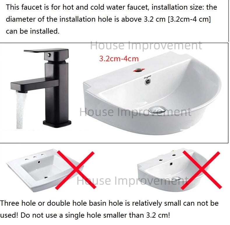 Hot and Cold Bathroom Faucet Water Mixer Tap Single Handel Single Hole Deck Mounted Plastic Washbasin Bathtub Faucet G1/2