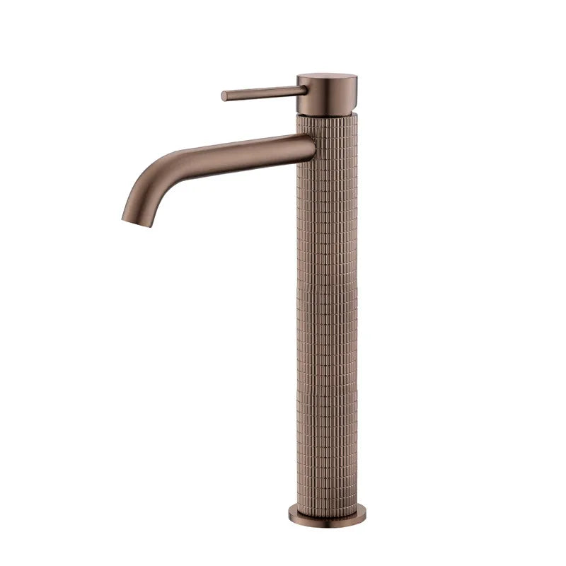 Brushed Rose Gold Bathroom Faucet Brushed Gold Basin Faucet Art Carved Sink Tap Hot & Cold Grey Lavatory Faucet Crane Water Tap