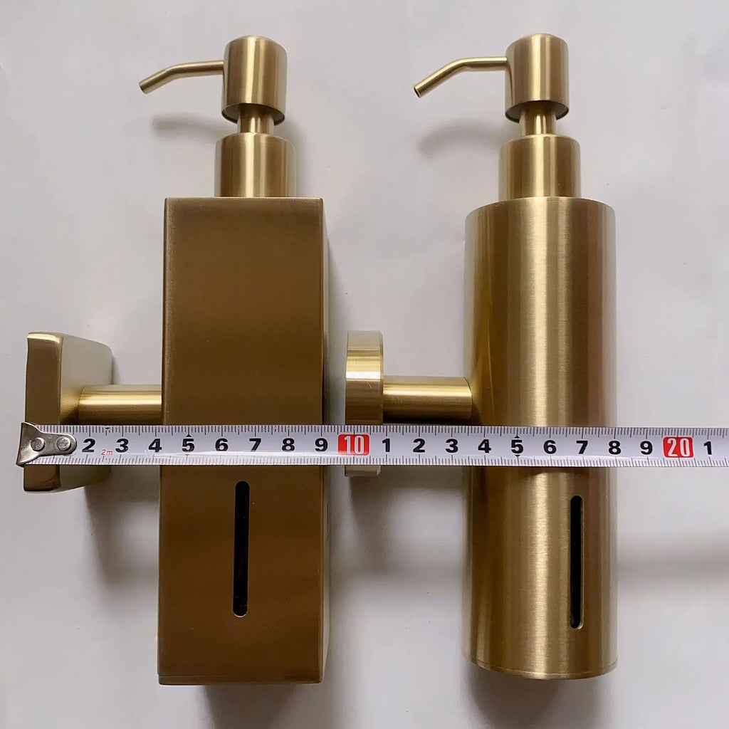 304 Brushed Stainless Steel Manual Soap Dispenser Wall Mounted Golden Black Square Round Soap Dispenser for Hotel Bathrooms