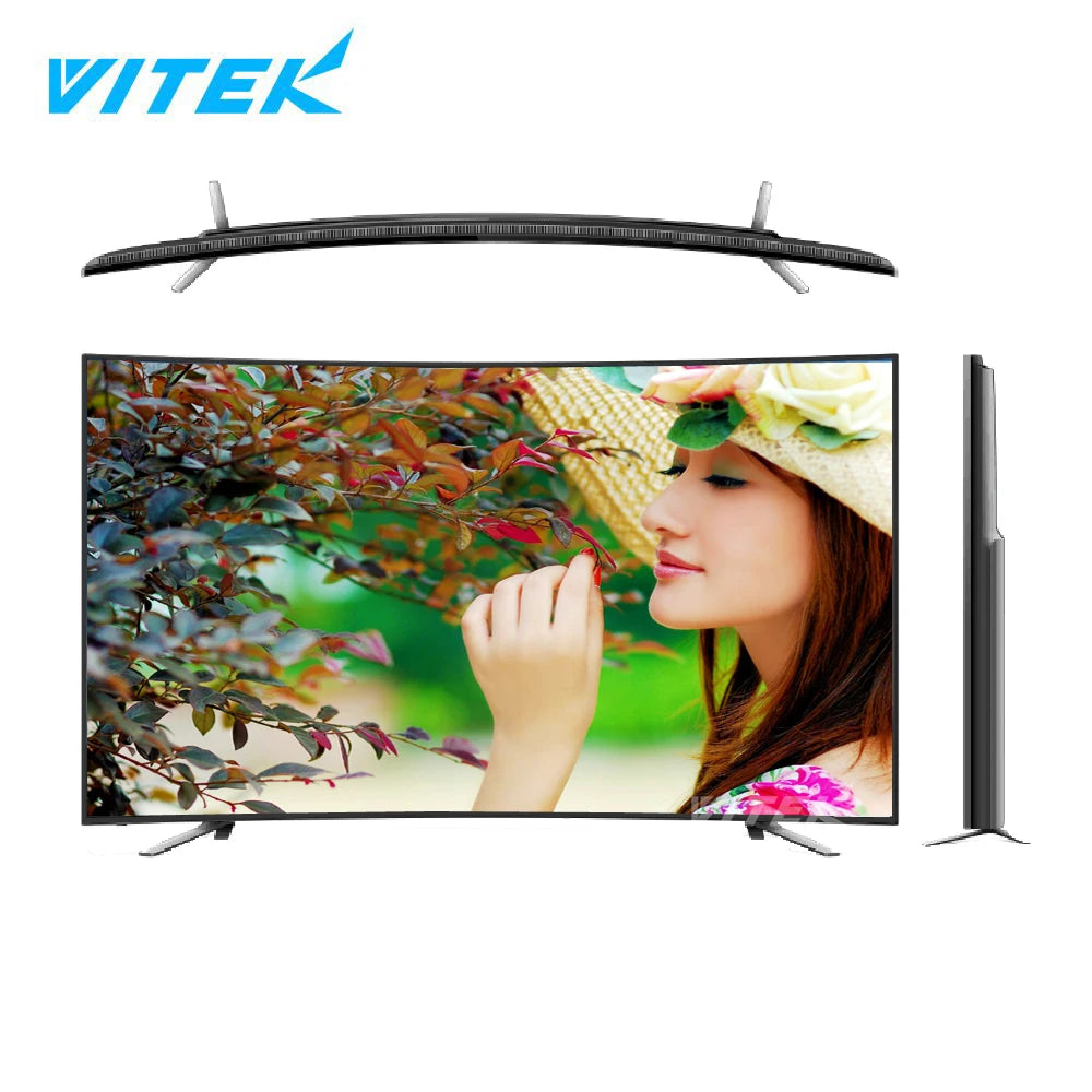 VTEX 55 Inch Wholesale Bulk OEM Flat Screen Television Set,4K UHD SmartTV Curved