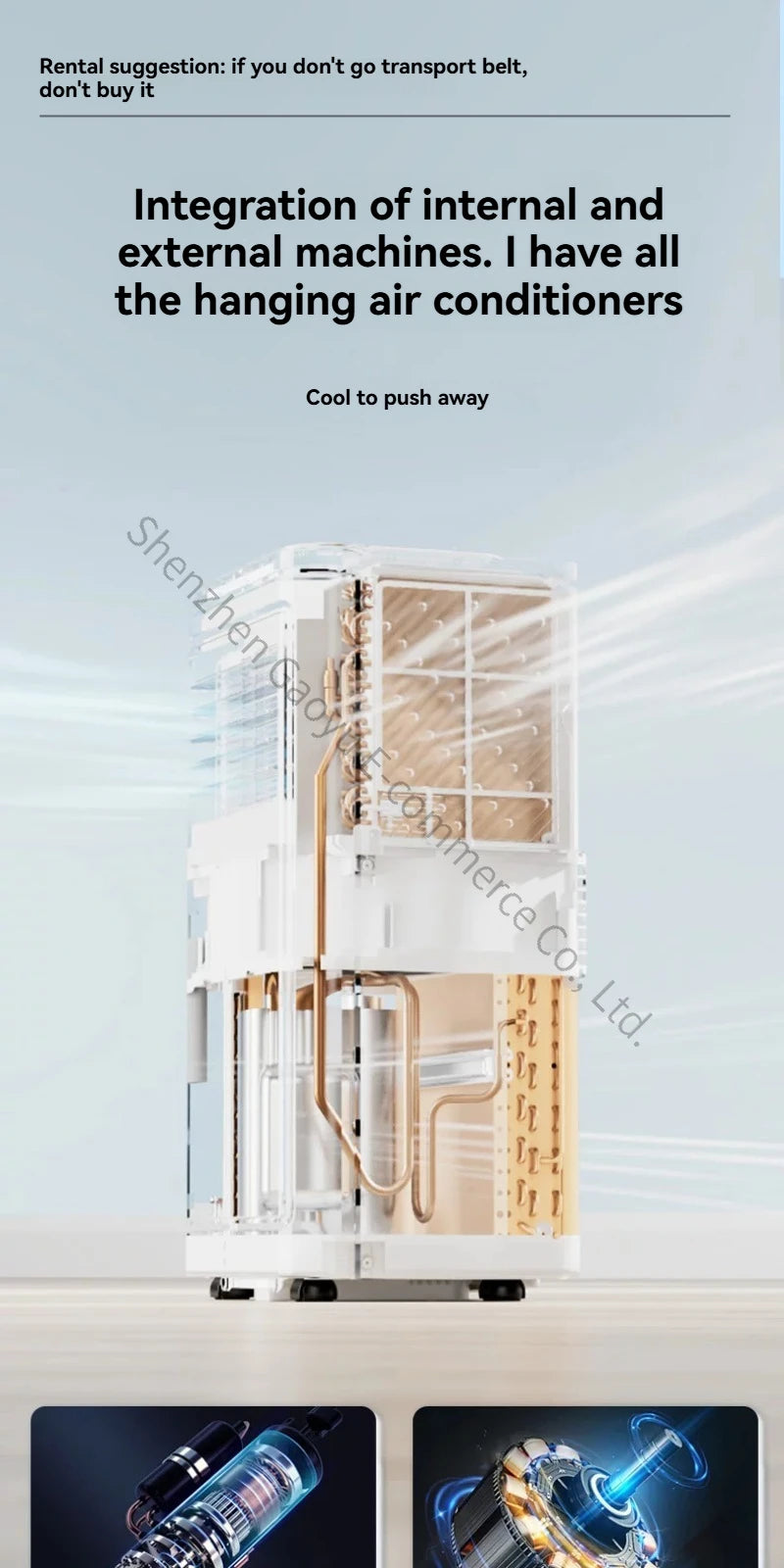 Portable Air Conditioner with Heating and Cooling, No Outdoor Unit, Easy Install for Rental Room, Dormitory, Kitchen, Office