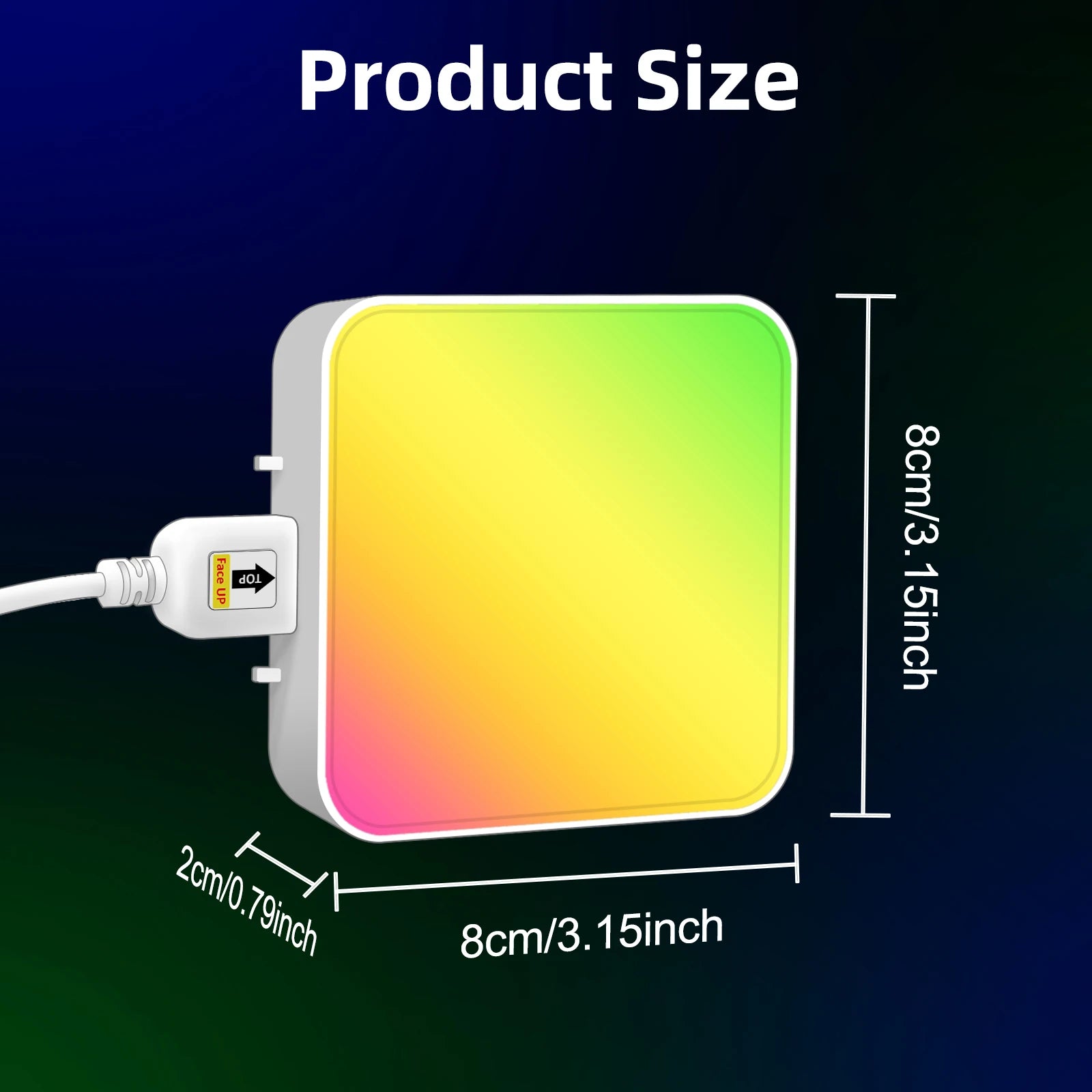 Smart Grid LED Wall Light Kit - RGB Color Changing with App & Music Control, DIY Creative Backlit Panels for Gaming Room & Bedro