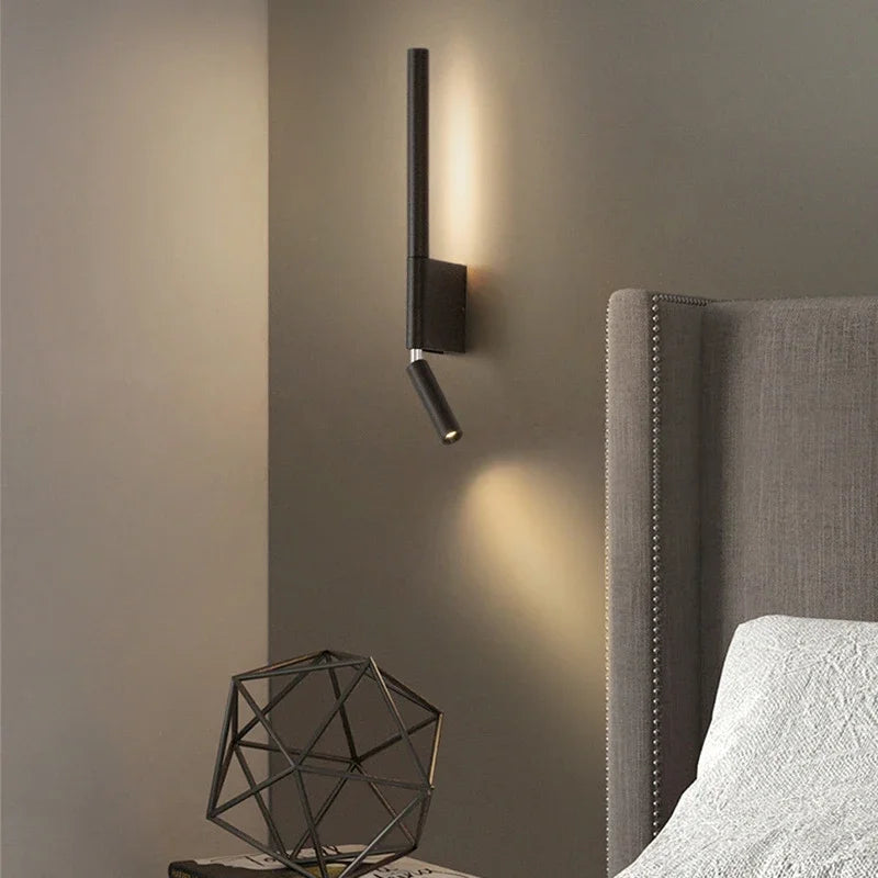 New Reading With Switch Minimalist Wall Lamps Bedroom Bedside Strip Lights Nordic 2023 Master Bedroom Line Background Wall Lamps