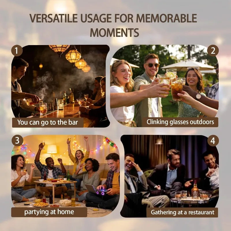280ml Whiskey Glass The Crystal Rotates 360° White Wine and Cocktail Drinks Bar Party Cool Bar Accessories Unique Gift