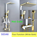 Hot Cold Bathroom Shower Set 12 Inch Rain Shower Head Quality Brass Bathroom Mixer Faucet Black Gold Thermostatic Shower System