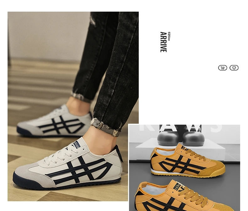 Fashion Couple Canvas Shoes Classic Design Green Leather Casual Shoes For Men Trendy Low-cut Lightweight Original Men's Sneakers