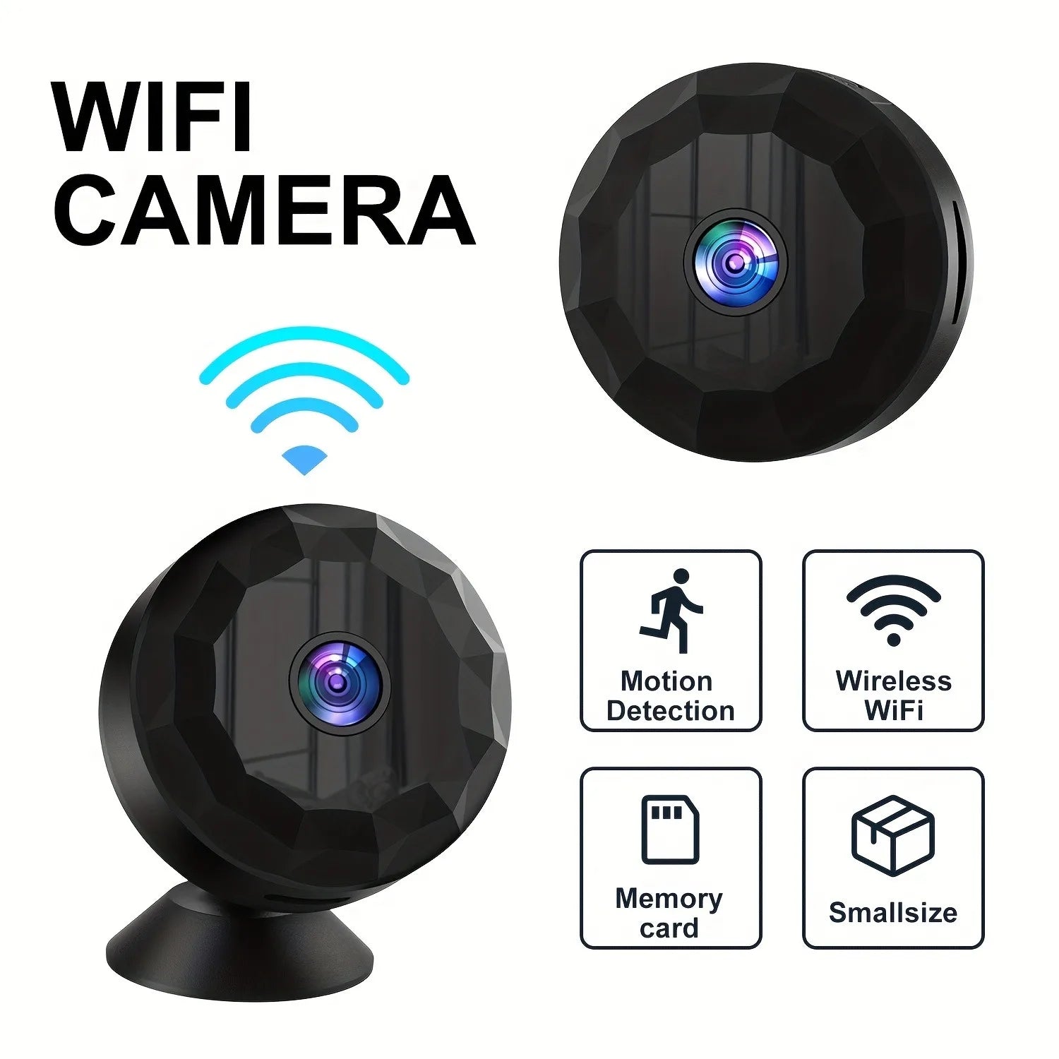 Wireless Mini WiFi Security Camera with Night Vision Motion Detection Rechargeable Battery Easy to Mount & App-Controlled