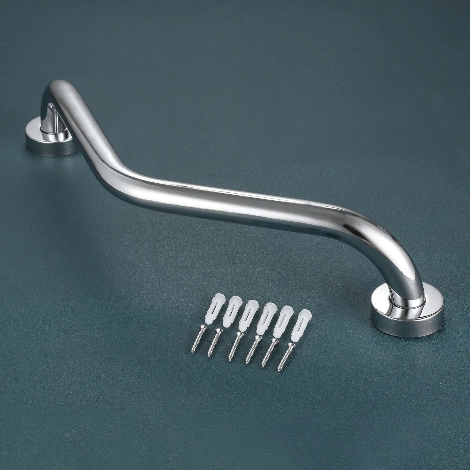 1pc Bathroom Grab Bar Stainless Steel Durable Shower Bathtub Arc Handle Grip Bathroom Toilet Elderly Disabled Safe Facility Help