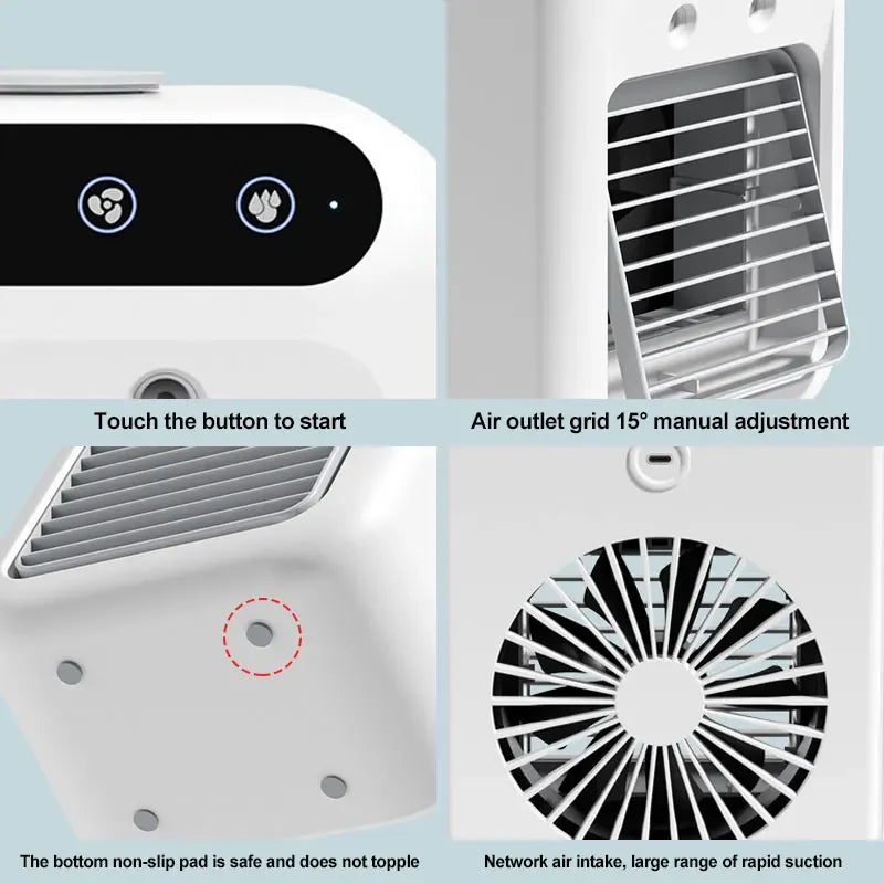 Air Cooler Humidifier Fan 2 Gear Air Conditioner Small Fans Portable USB Chargeable Spray Fans For Office Dormitory Room