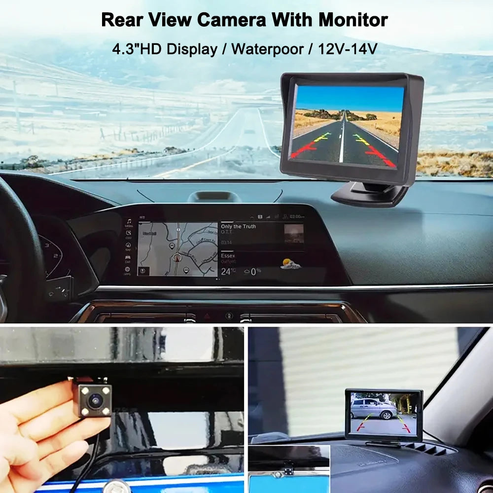 Easy Installation 4.3Inch or Rear View Camera Monitor Screen Reversing Camera for Car Parking Parking System Camera for Vehicle