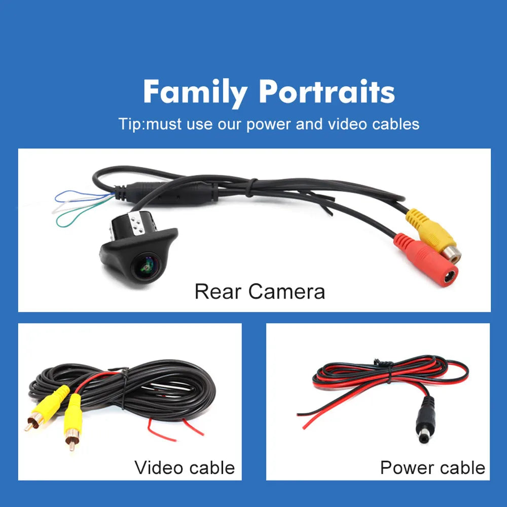 Smartour 4K AHD 1920*1080P Car Reverse Camera Rearview HD Night Vision 180" Fisheye Lens Auto Parking Frontview Assistance