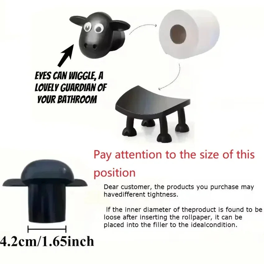 Toilet Paper Holders - Bathroom Roll Up Holder and Accessories-Independent Toilet Paper Holder - Black Sheep Design