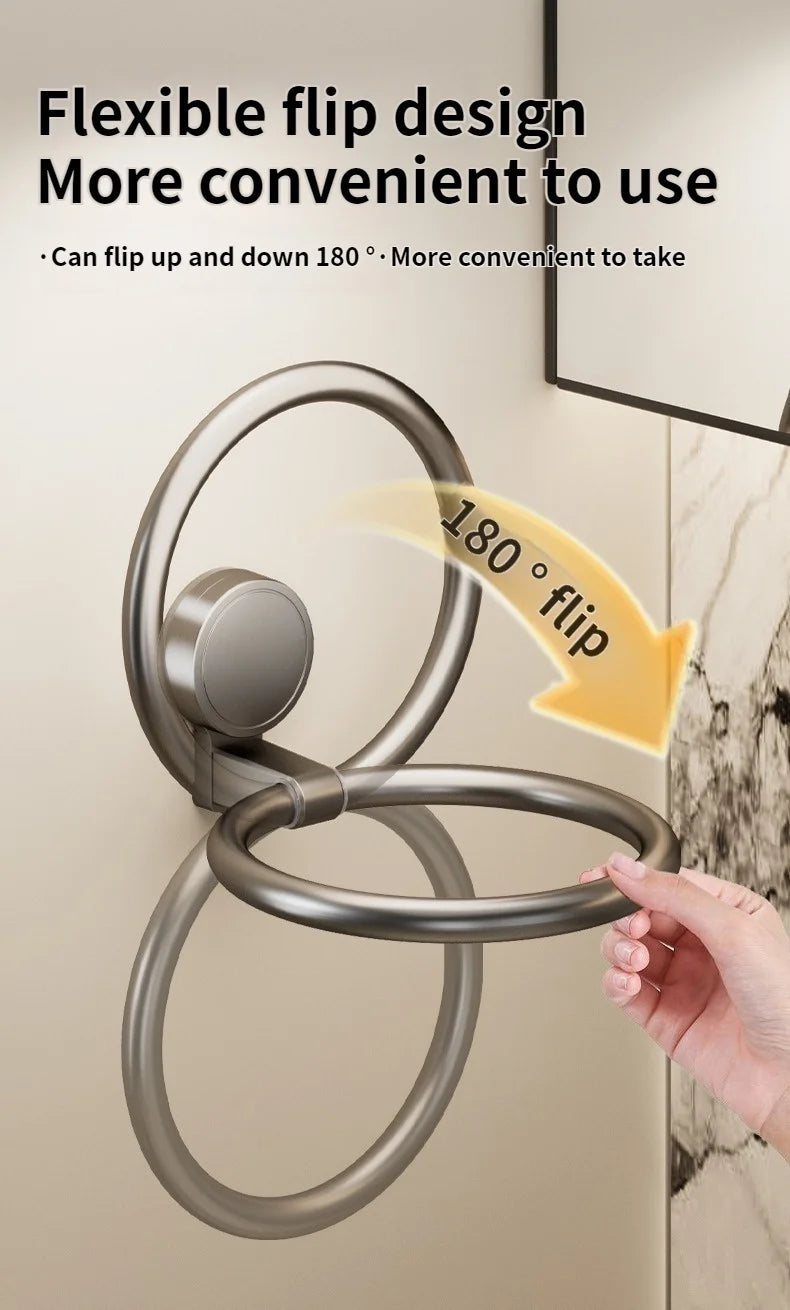 No Need To Drill Suction Cup Towel Ring Bathroom Towel Rack Kitchen Rag Rack Bathroom Toilet Wall Hanging Towel Rack