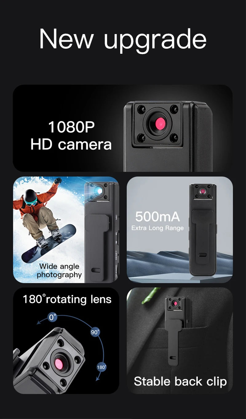 Mini Camera Night Vision HD 1080P Wireless Network Camera Digital Handheld Camera Outdoor Sports Camera Video Camcorder