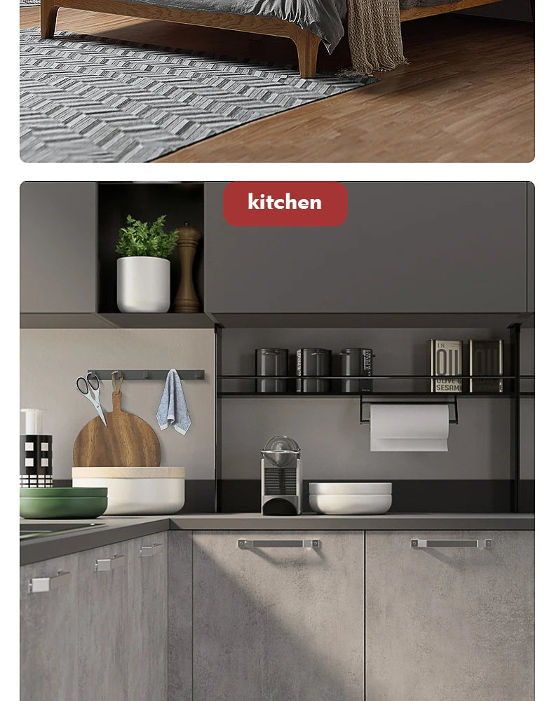 Bathroom Hardware Robe Hooks Matte Black/Gun Grey Color Wall Mounted Clothes Coat Hanger Towel Storage Space Aluminum FR203