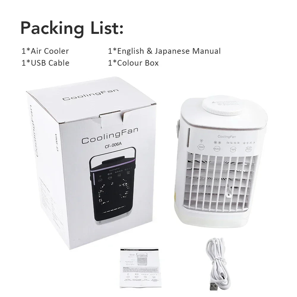 Desktop Air Conditioner Fan Small Air Cooling Machine Small Air Conditioner Household Water Cooling Summer Dormitory Artifac Car