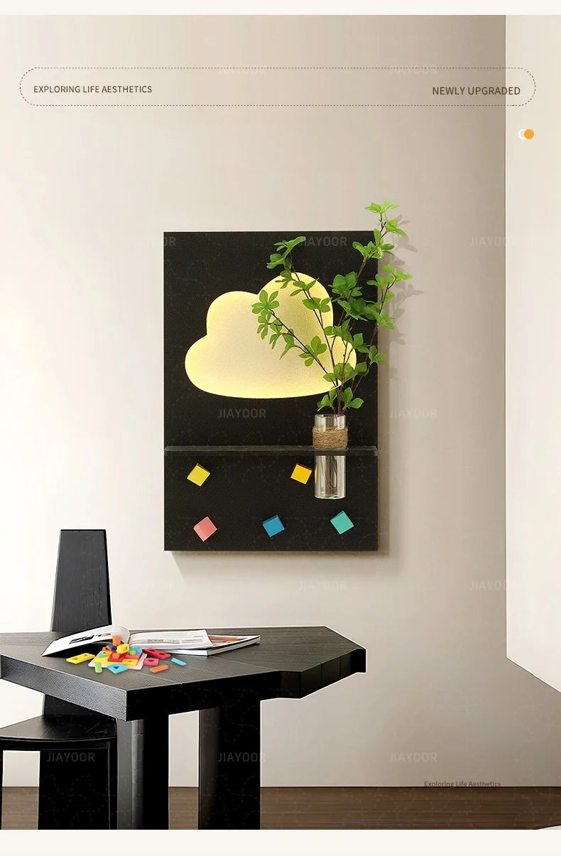 Modern LED Wall Light For Living Room Background Study Interior Home Decoration Art Lustre Vase Mural Lamp Black Sconces Fixture