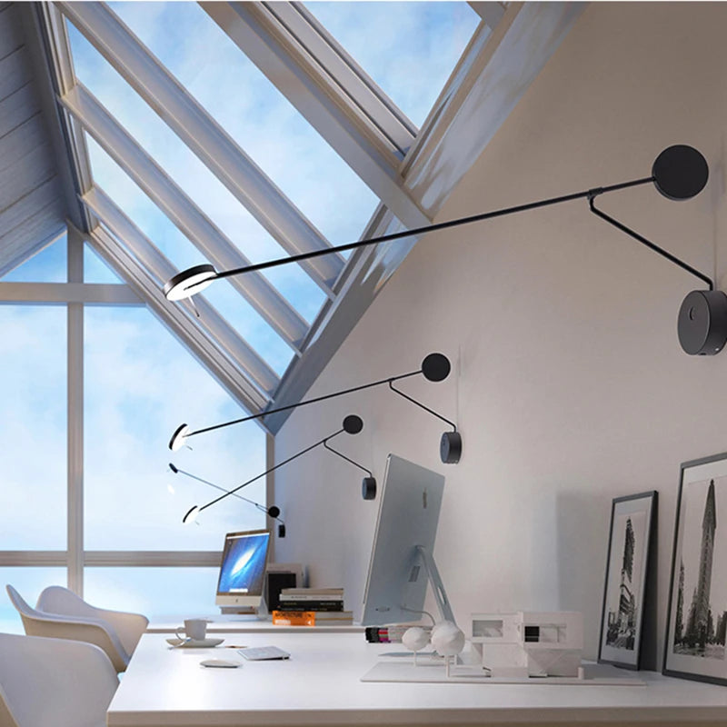 Modern Picture Wall Light Italian Invisible LED Wall Reading Light For Bed Bedroom Living Room Office Black Long Arm Wall Lamp