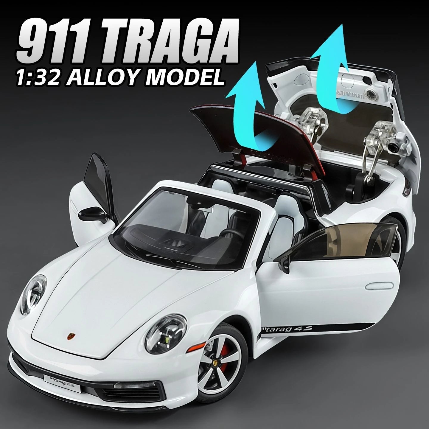 1:32 new folding convertible Porsche 911 alloy car model simulation Sound& light Fashion Exquisite collectibles Boys Toy Gift