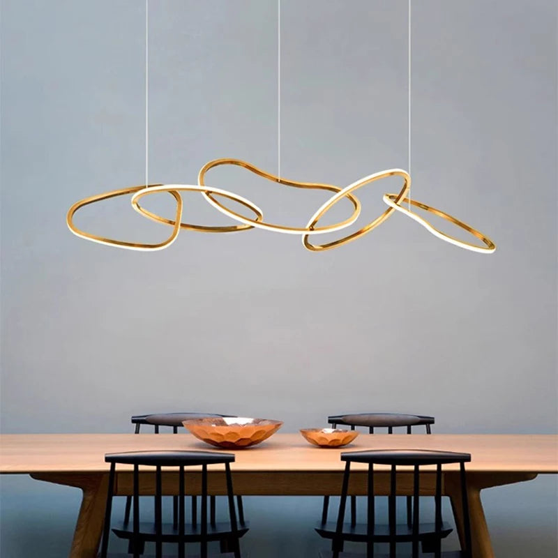 Light luxury LED lustre pendant lights hanging lamps black gold rose gold light for indoor bedroom dining table light fixture