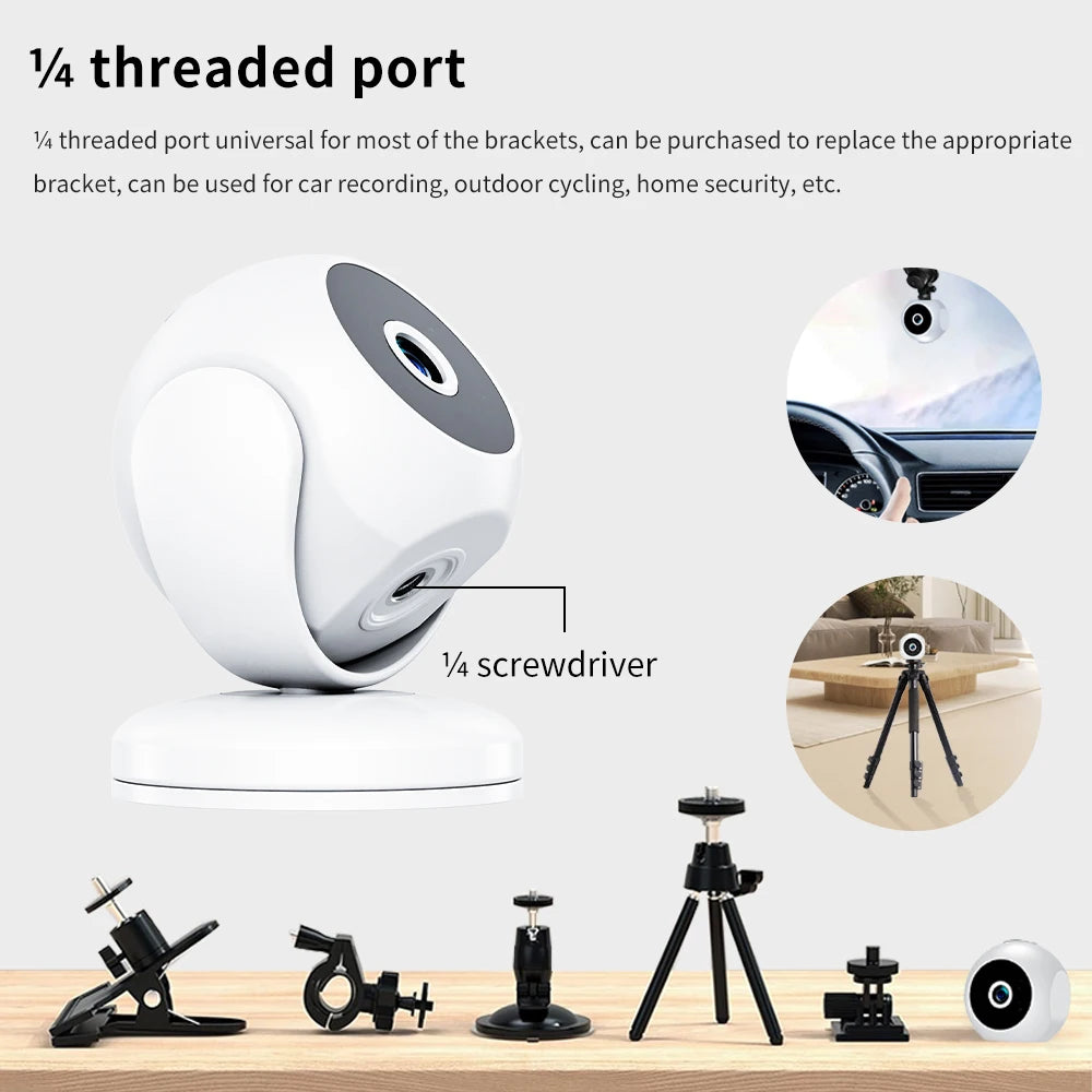 1080P Smart WiFi Camera Mini Wireless Security Camera Indoor Outdoor Wireless Camera 170° Wide Angle Lens Built-in Battery Night