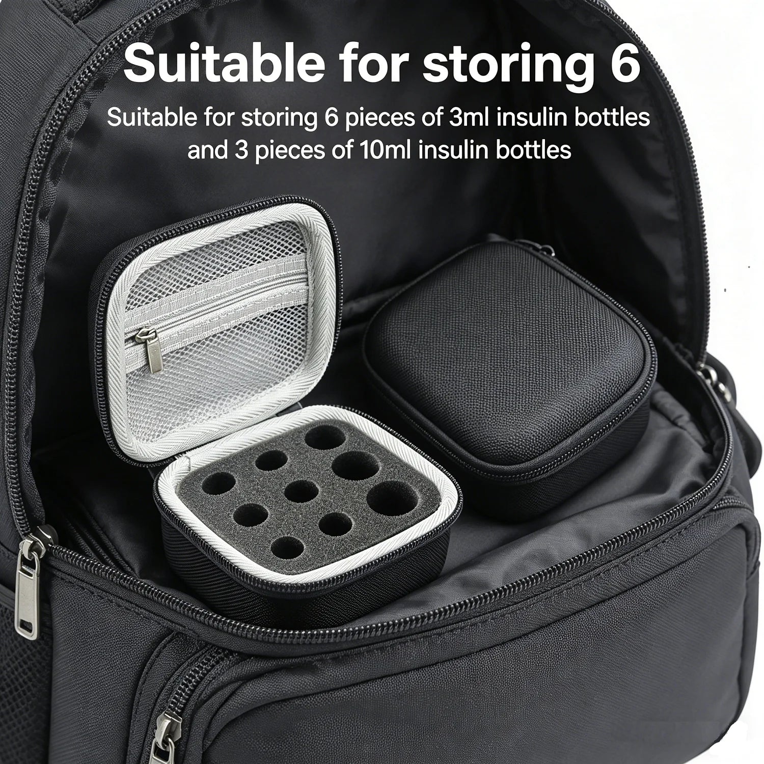 1pc Handheld peptide case insulin vial holder 9 slots for standard 3/5/10ml vial,foam protective, sale case only