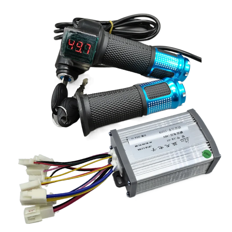 Electric Bike Bicycle Scooter Accessories Motor Brushed Controller & Throttle Twist Grip 12V 24V 36V 48V 250W 350W 500W 1000W
