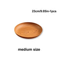 Kitchen Accessories Plastic Wood-Grain Round Tray Imitation Wood Multi-Purpose Tea Tray Dinner Plates Tea Coffee