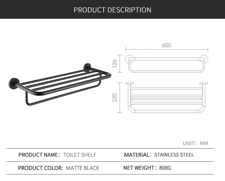 SANLUOIS High Quality SUS 304 Stainless Steel Bathroom Accessories Wall Monted Toilet Showerroom Towel Rack Bathroom Set