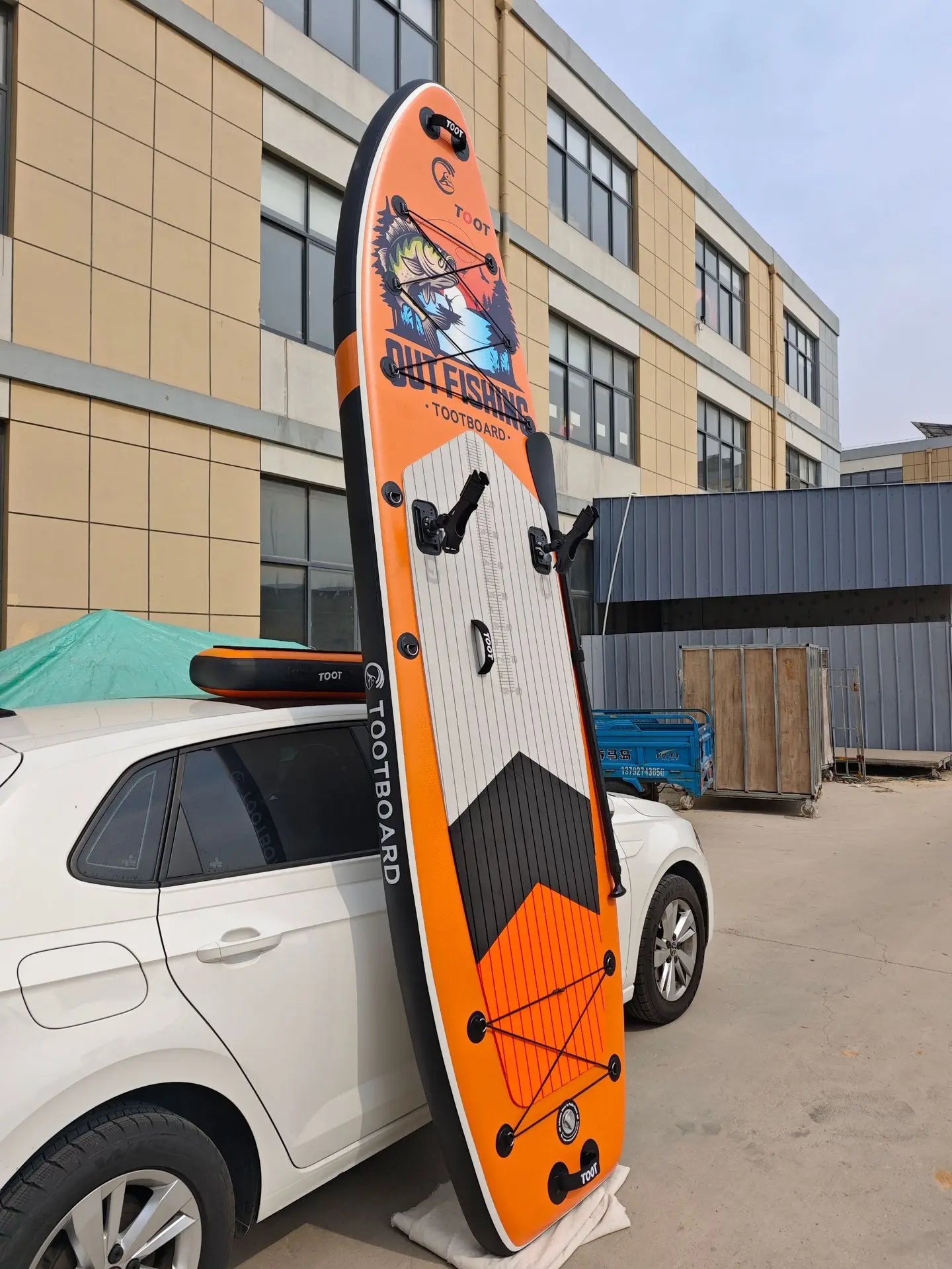 Portable Inflatable Paddleboards Set for Water Fishing Use Durable PVC Brushed Material SUP Platforms Water Yoga Exercise Boards