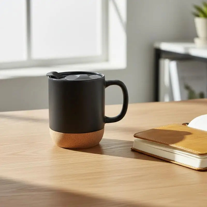 Cork Bottom Ceramic Frosted Coffee Mug Non-slip 350ml Easy Wash Drinking Cup for Office Home Gift Giving