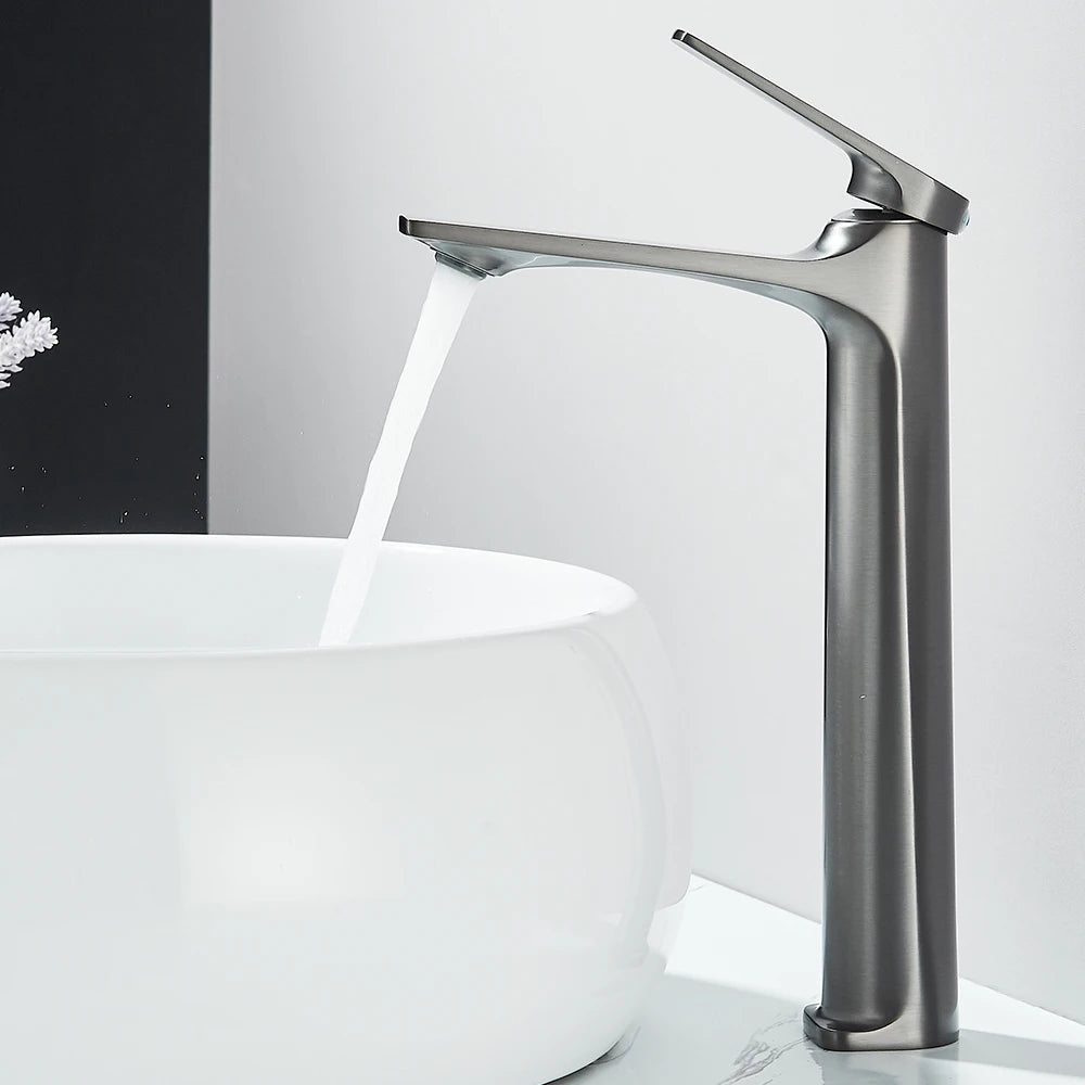 Black Bathroom Sink Faucet for Two Hole Kitchen Stainless Steel Washbasin Shower Faucet Accessories Hot & Cold Water Mixer Tap