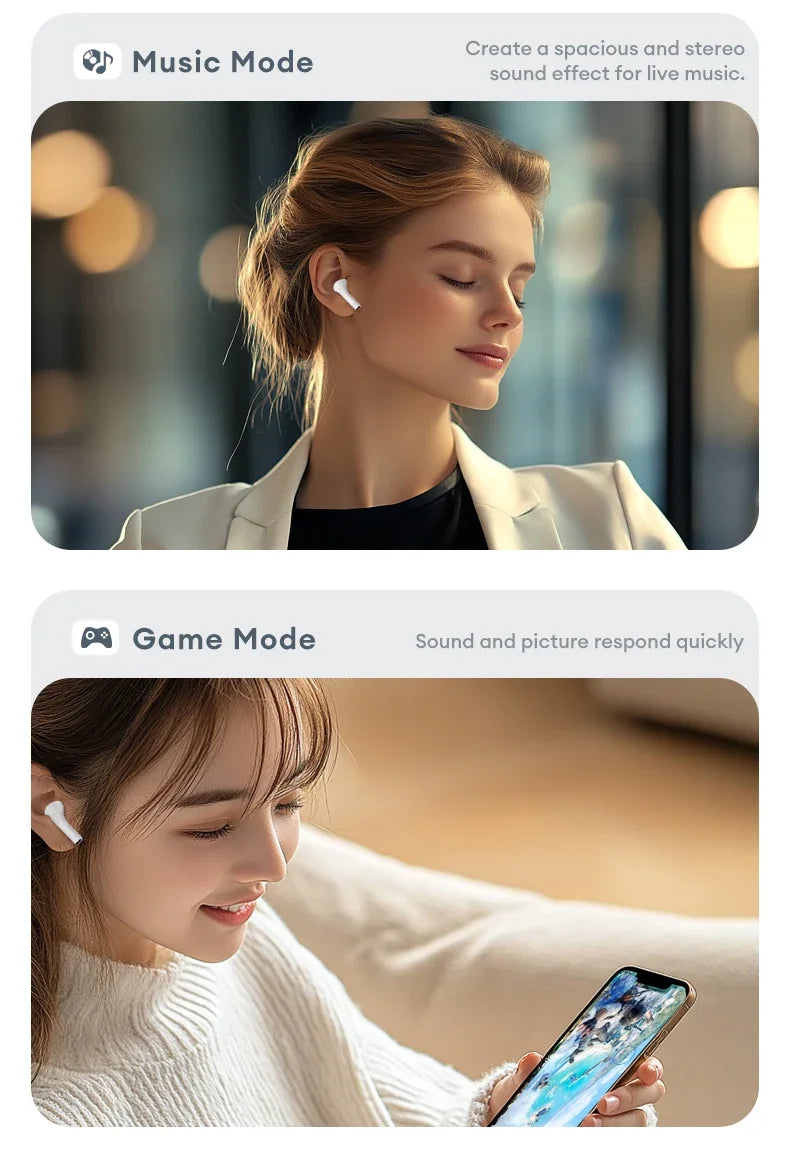 Lenovo LP5 PRO Wireless Bluetooth 5.4 Earphones TWS HiFi Sound Gaming Earbuds LP5Pro Sport Headset Long Standby with Mic 2025
