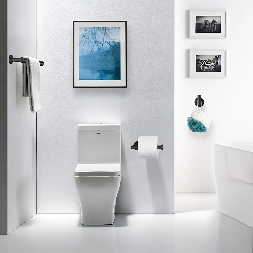 Bathroom Hardware Set Accessories Wall Mounted Stainless Steel Towel Bar Towel Ring Toilet Paper Holder Hook Bathroom Kit