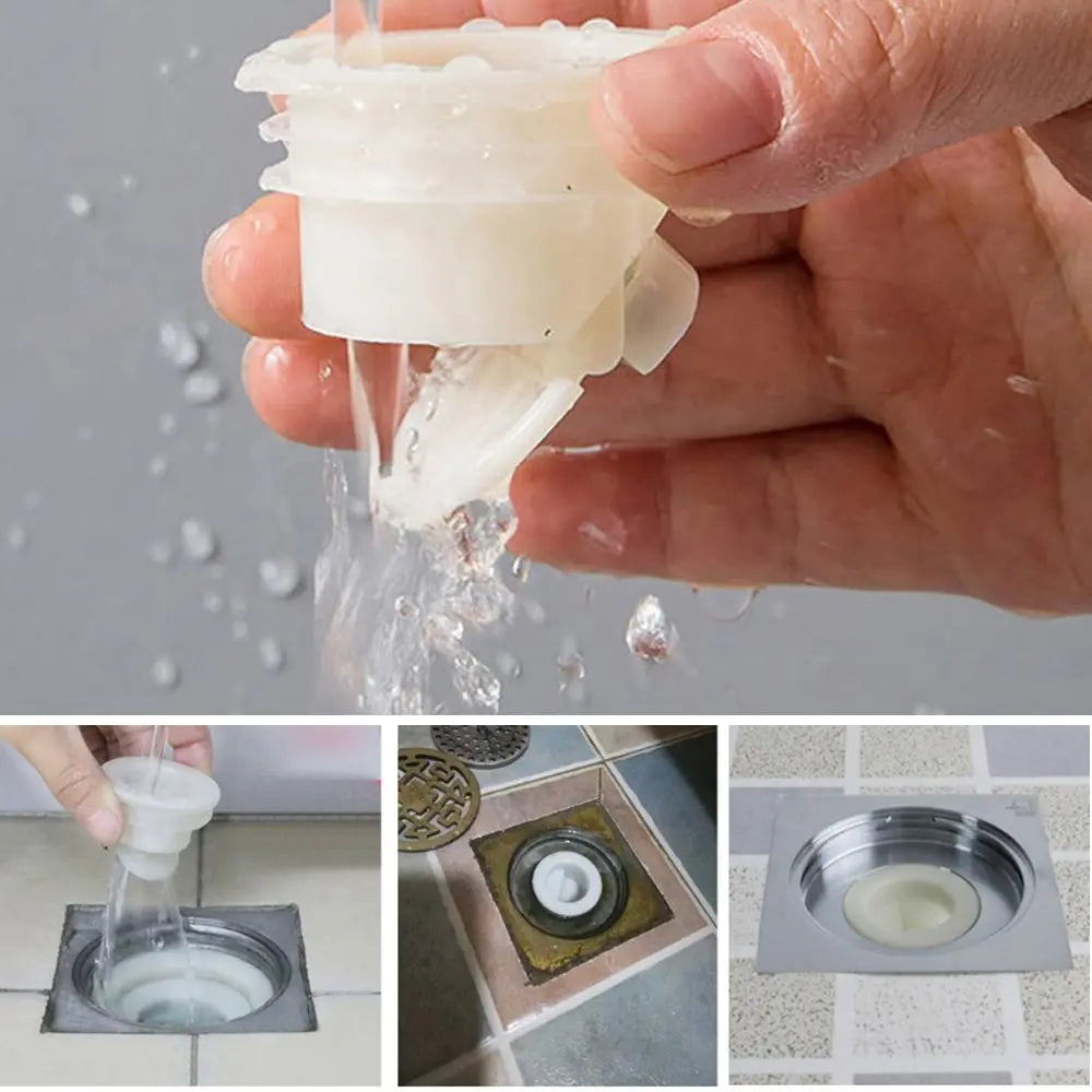 Useful 5Pcs/set Anti Odor Pest Floor Drain Stopper Shower Floor Strainer Plug Sewer One Way Valve Seal Drainer Cover