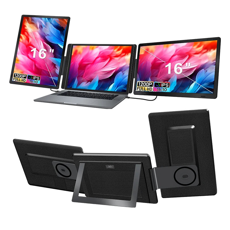 Portable Monitor 16 Inch Detachable Screen Monitor Extender Horizontal & Vertical Laptop Screen Extender for Windows and MacOS
