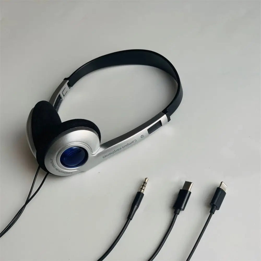 Fashion Retro Classic Headset Y2K Wired Headphone 3.5mm Type C Over Ear Earbud