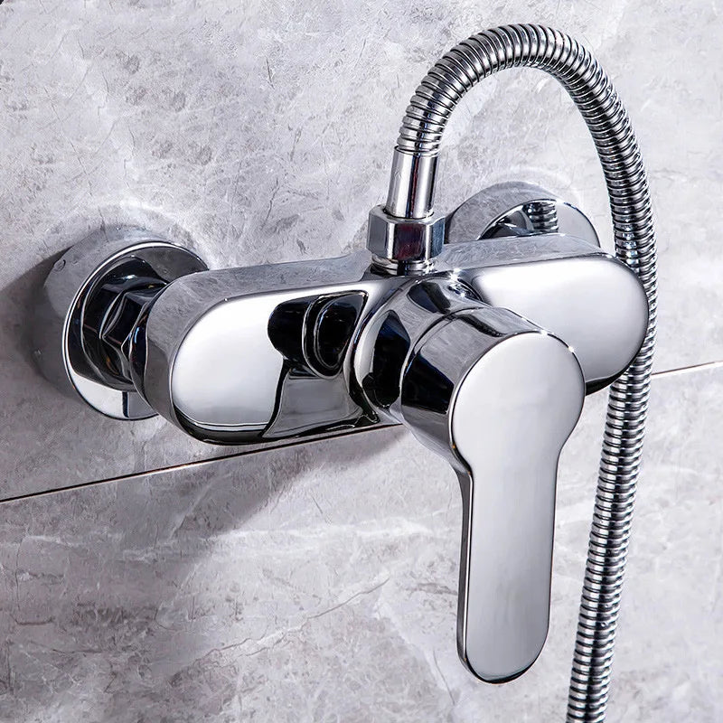 Brass Shower Faucet Mixer Valve Set with Shower Head and Hidden Switch for Bathroom Hot and Cold Water Tap  Bath
