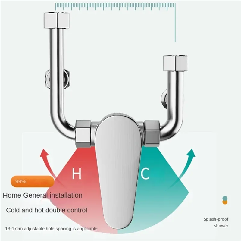 A69efor Electric Water Heater Bathroom Shower Hot Cold Water Faucet Fittings Mixing Valve